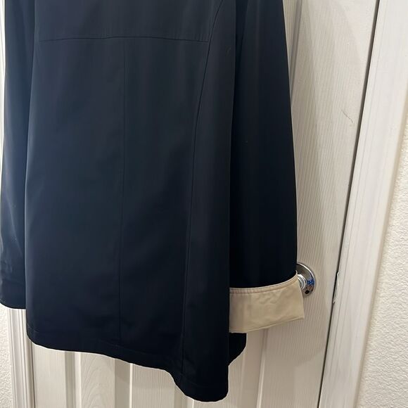 Jacket Raincoat Reversible Waterproof Natural Tan Beige Black Roll Up Sleeve - Picture 14 of 17